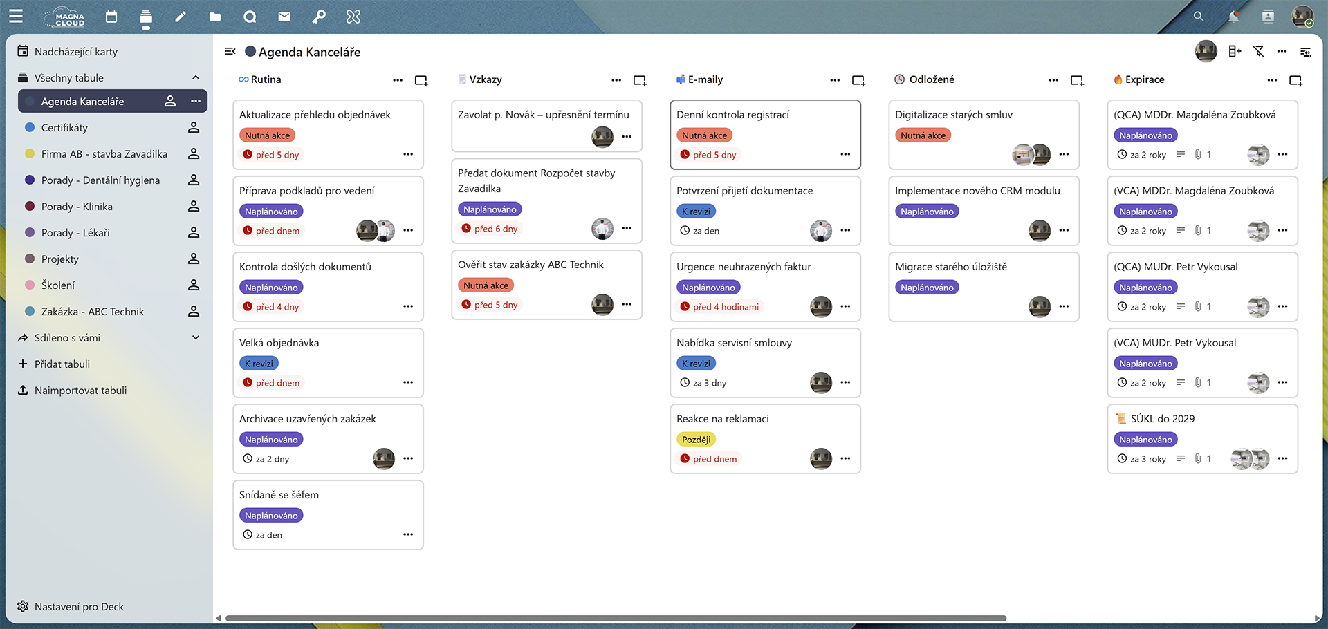 Deck, řízení projektů